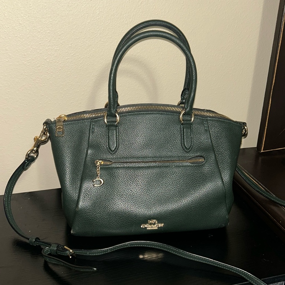 Coach Leather Purse Handbag - Dark Green